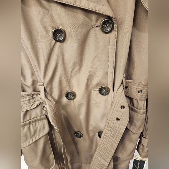 NWT - Jones New York Tan Mid Length Double Breasted Trench Coat - Size XL - Picture 6 of 12